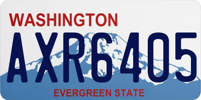 WA license plate AXR6405