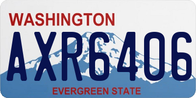 WA license plate AXR6406