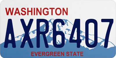 WA license plate AXR6407