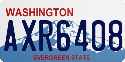 WA license plate AXR6408