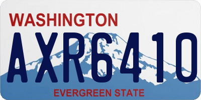 WA license plate AXR6410