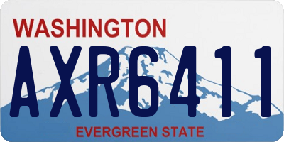 WA license plate AXR6411