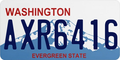 WA license plate AXR6416