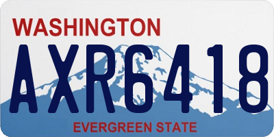 WA license plate AXR6418