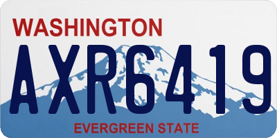 WA license plate AXR6419