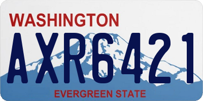 WA license plate AXR6421
