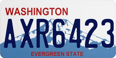 WA license plate AXR6423