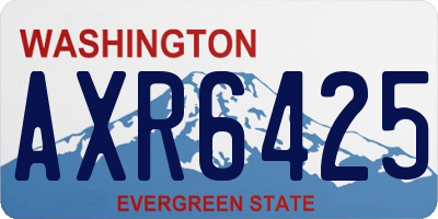 WA license plate AXR6425