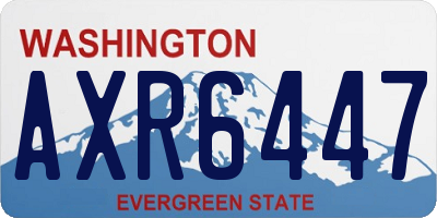 WA license plate AXR6447