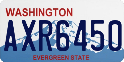 WA license plate AXR6450