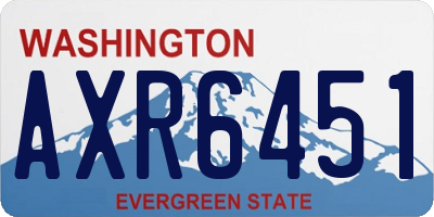 WA license plate AXR6451