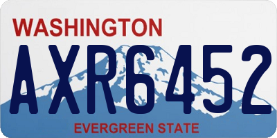WA license plate AXR6452