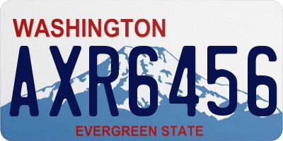 WA license plate AXR6456