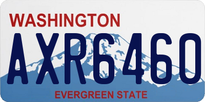 WA license plate AXR6460
