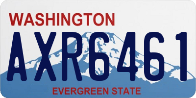 WA license plate AXR6461