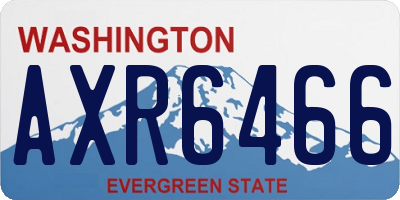 WA license plate AXR6466