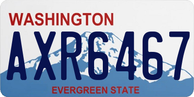 WA license plate AXR6467