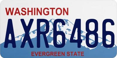 WA license plate AXR6486