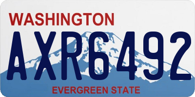 WA license plate AXR6492