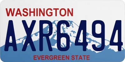 WA license plate AXR6494