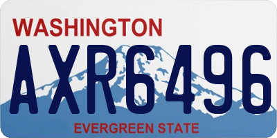 WA license plate AXR6496