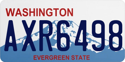 WA license plate AXR6498