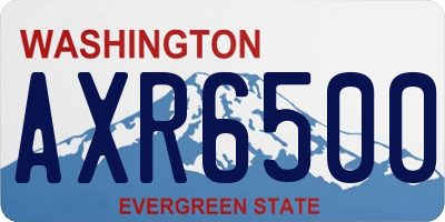 WA license plate AXR6500