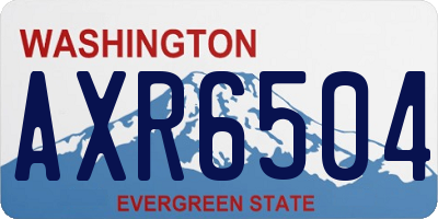 WA license plate AXR6504