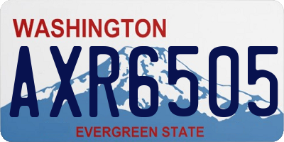 WA license plate AXR6505