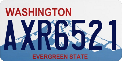 WA license plate AXR6521