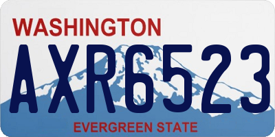 WA license plate AXR6523