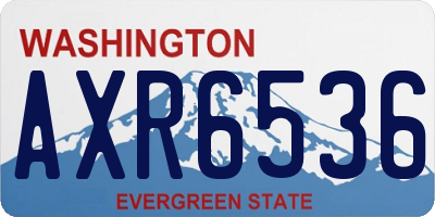 WA license plate AXR6536