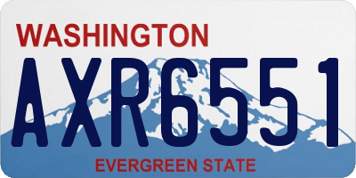 WA license plate AXR6551