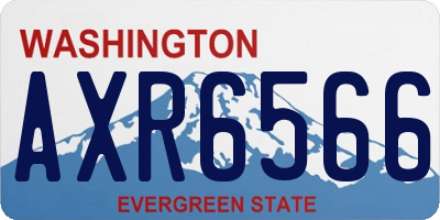 WA license plate AXR6566