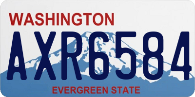 WA license plate AXR6584