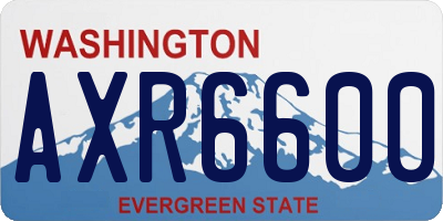 WA license plate AXR6600