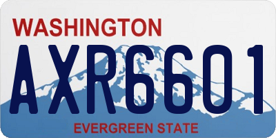 WA license plate AXR6601