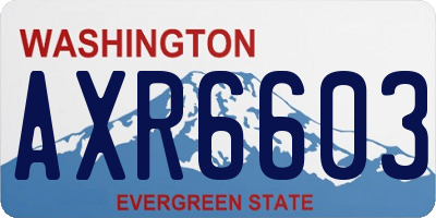WA license plate AXR6603