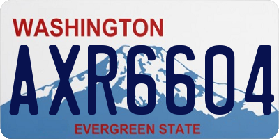WA license plate AXR6604