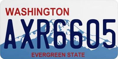 WA license plate AXR6605