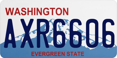 WA license plate AXR6606