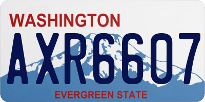 WA license plate AXR6607
