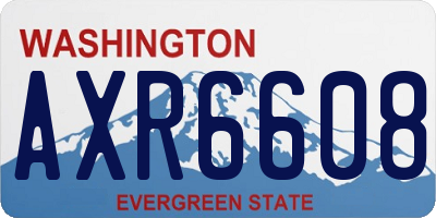 WA license plate AXR6608