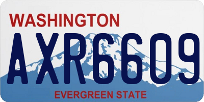 WA license plate AXR6609