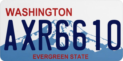 WA license plate AXR6610