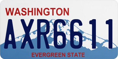 WA license plate AXR6611