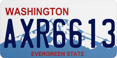 WA license plate AXR6613