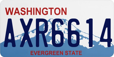 WA license plate AXR6614