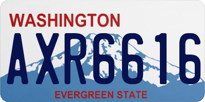 WA license plate AXR6616