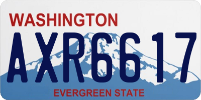 WA license plate AXR6617